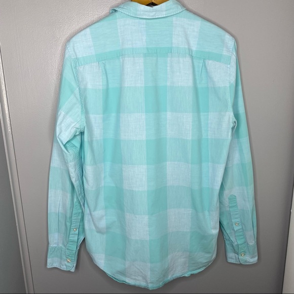 BONOBOS Teal Grid Pattern Plaid Button Down Shirt - Picture 4 of 4